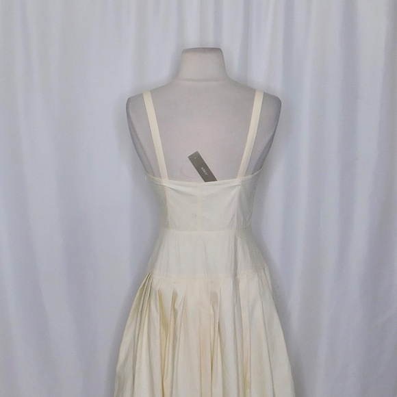 NWT!! J. CREW Pleated Drop-Waist Dress Crinkle Cotton Blend Natural Ivory Size 0 - Picture 10 of 15